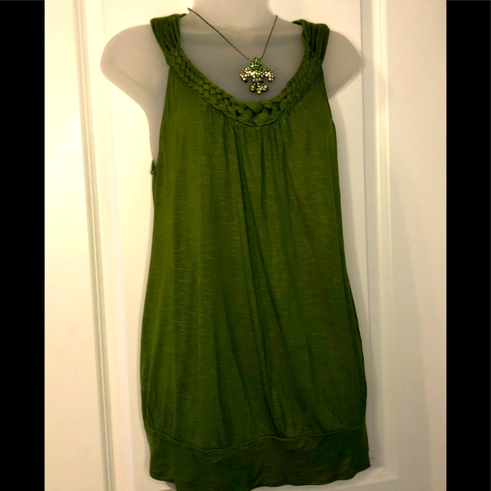 Apt 9 IRISH Green Braided Top Size Large - Picture 1 of 13